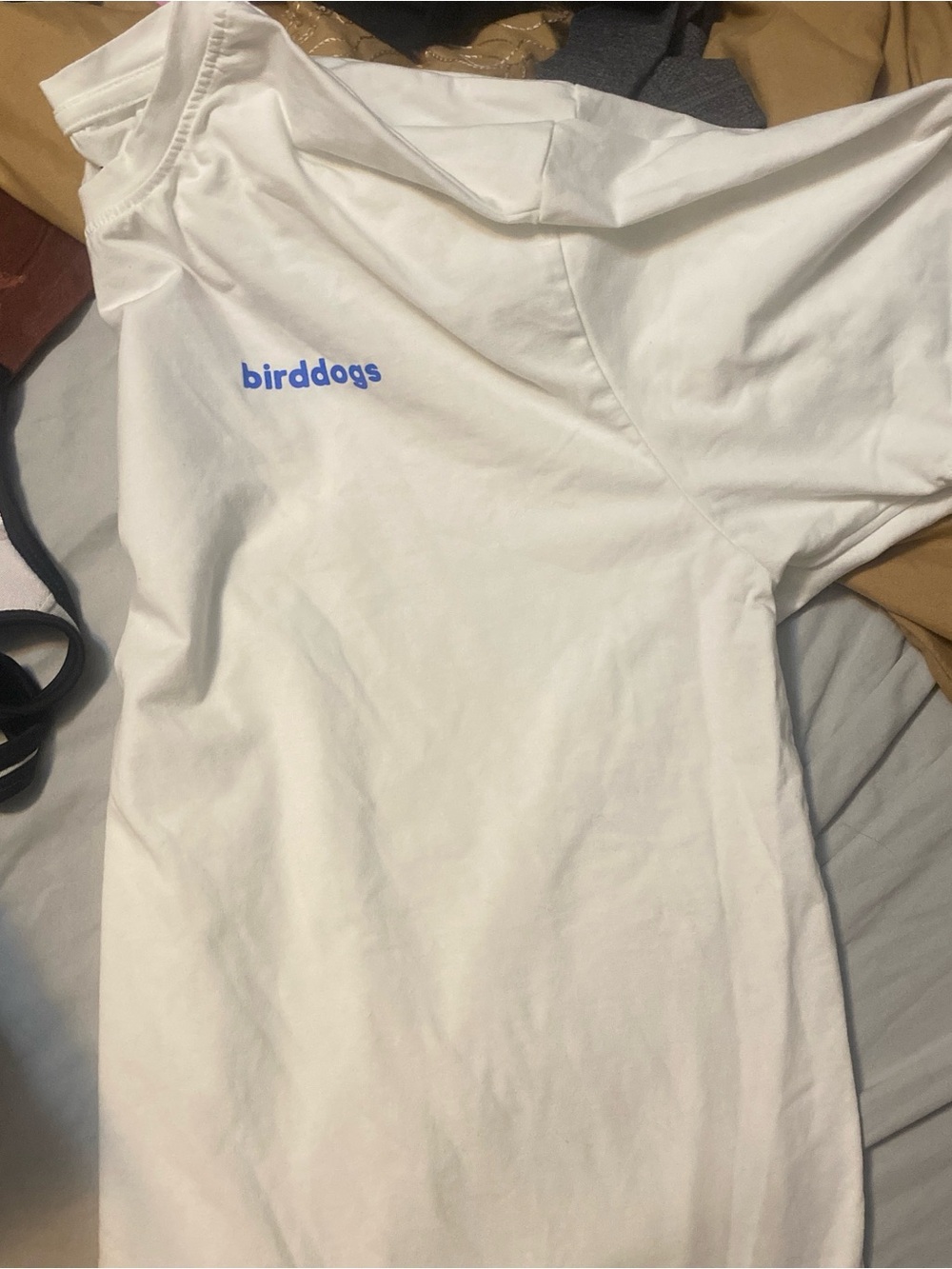 Birddogs White Tee with Blue Chest Logo